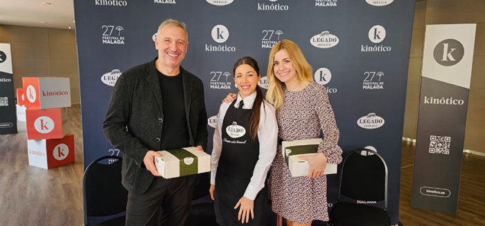 Alexandra Jiménez y Nacho G Velilla en el Festival de Málaga con productos de Legado Ibérico ElPozo